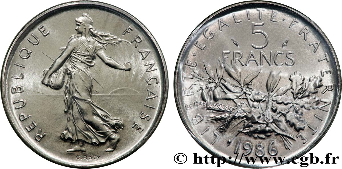 5 francs Semeuse, nickel 1986 Pessac F.341/18 FDC 