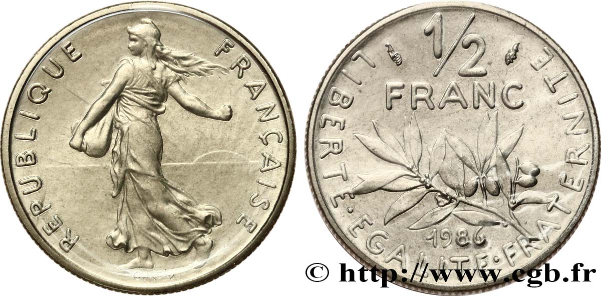 1/2 franc Semeuse 1986 Pessac F.198/25 FDC 