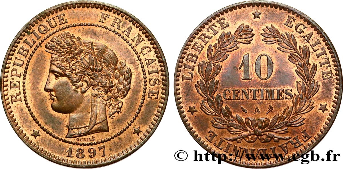 10 centimes Cérès 1897 Paris F.135/44 EBC60 