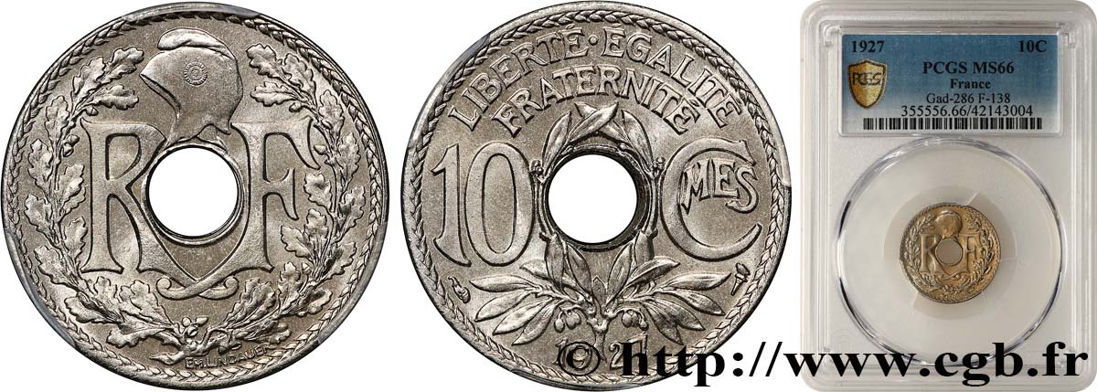 10 centimes Lindauer 1927  F.138/14 MS66 PCGS