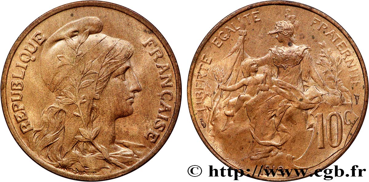10 centimes Daniel-Dupuis 1912  F.136/21 SPL64 
