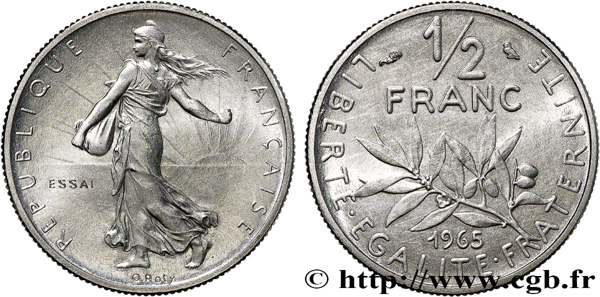 Essai du 1/2 franc Semeuse 1965 Paris F.198/2 FDC 