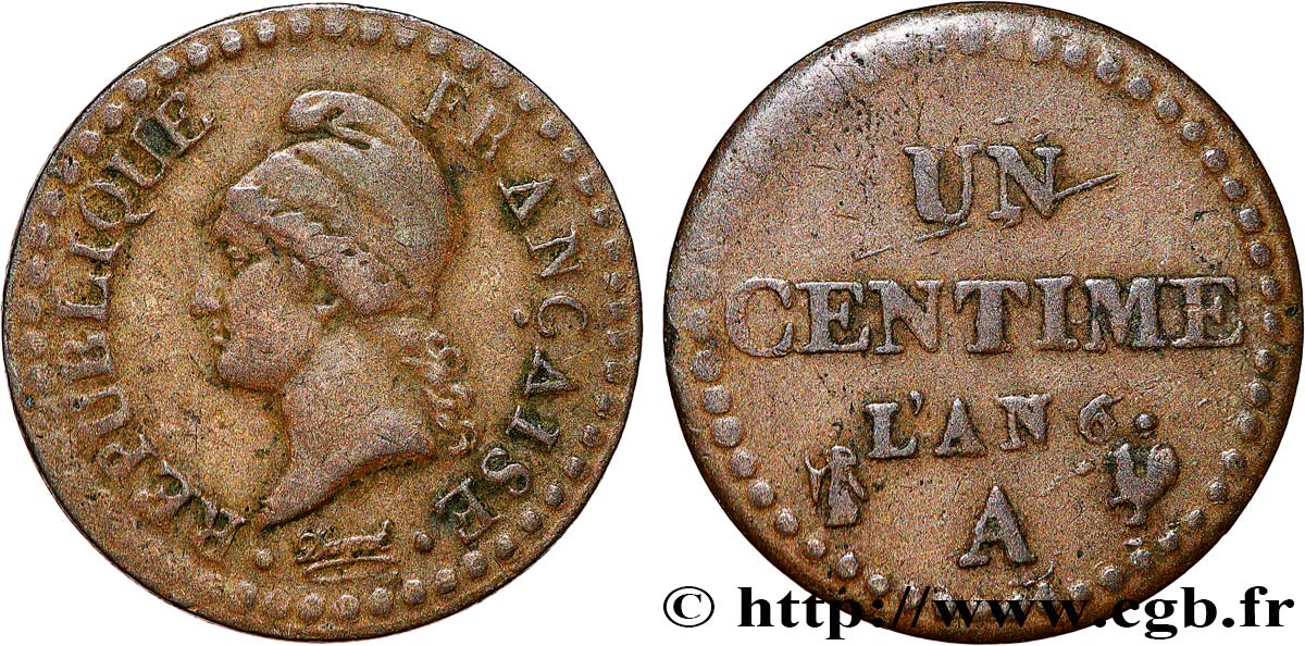 Un centime Dupré, petit 6 1798 Paris F.100/2 TB30 