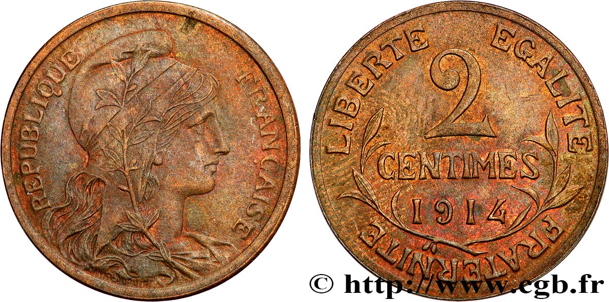2 centimes Daniel-Dupuis 1914 Paris F.110/17 SPL55 
