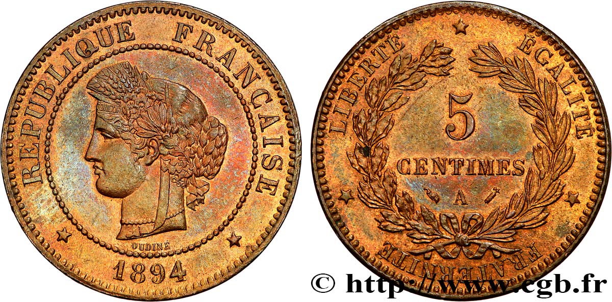 5 centimes Cérès 1894 Paris F.118/36 SUP 