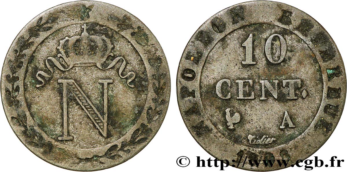 10 cent. à l&nbsp;N couronnée 1808 Paris F.130/2 VF25 