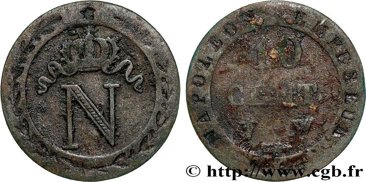 10 cent. à l&nbsp;N couronnée 1808 Lille F.130/9 VG 