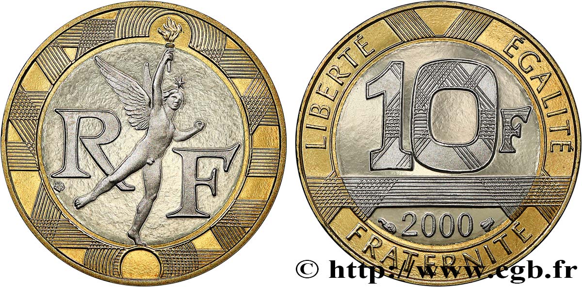 10 francs Génie de la Bastille, BE (Belle Épreuve) 2000 Pessac F.375/17 var. MS 