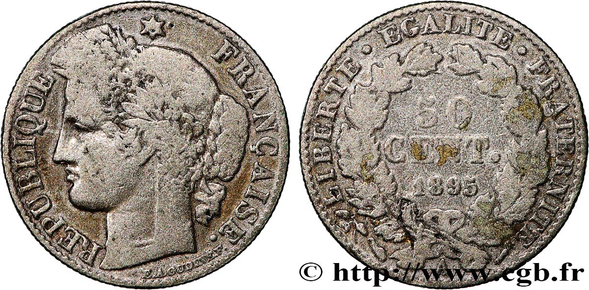 50 centimes Cérès, IIIe République 1895 Paris F.189/16 MB15 