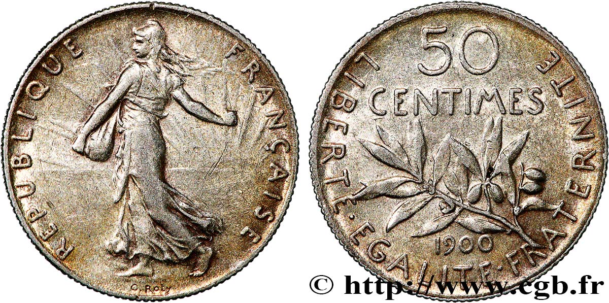 50 centimes Semeuse 1900  F.190/6 q.BB 