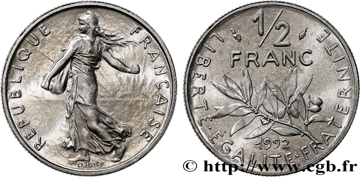 1/2 franc Semeuse 1992 Pessac F.198/32 SPL63 