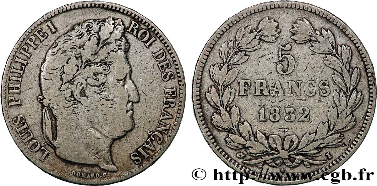 5 francs IIe type Domard 1832 Limoges F.324/6 MB 