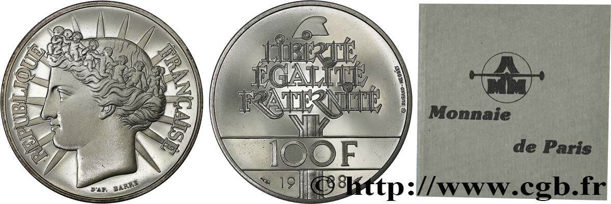 Belle Épreuve 100 francs - Fraternité 1988  F5.1604 4 FDC 