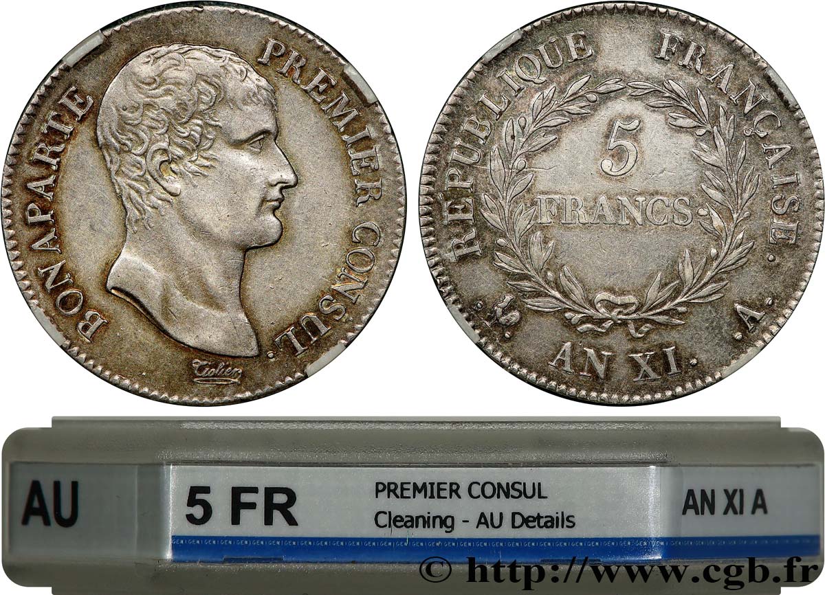 5 francs Bonaparte Premier Consul 1803 Paris F.301/1 MBC+ GENI