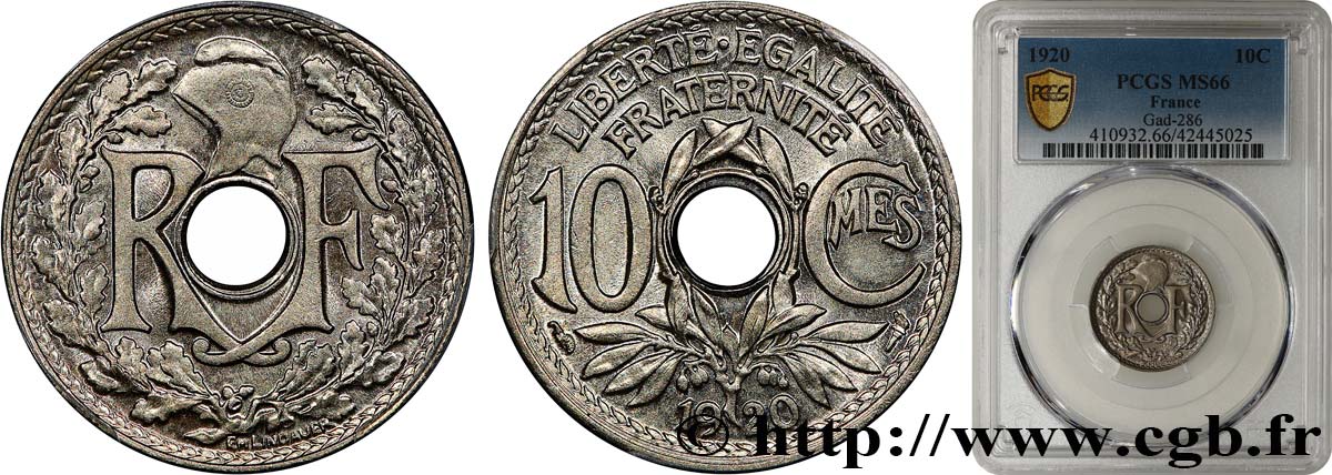 10 centimes Lindauer 1920  F.138/4 MS66 PCGS