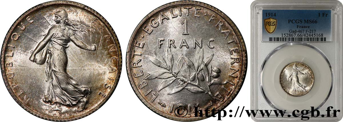 1 franc Semeuse 1914 Paris F.217/19 FDC66 PCGS