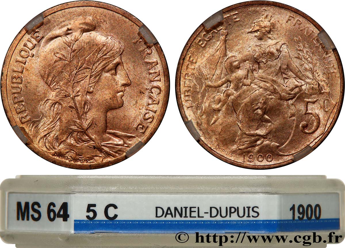 5 centimes Daniel-Dupuis 1900  F.119/9 SPL64 GENI