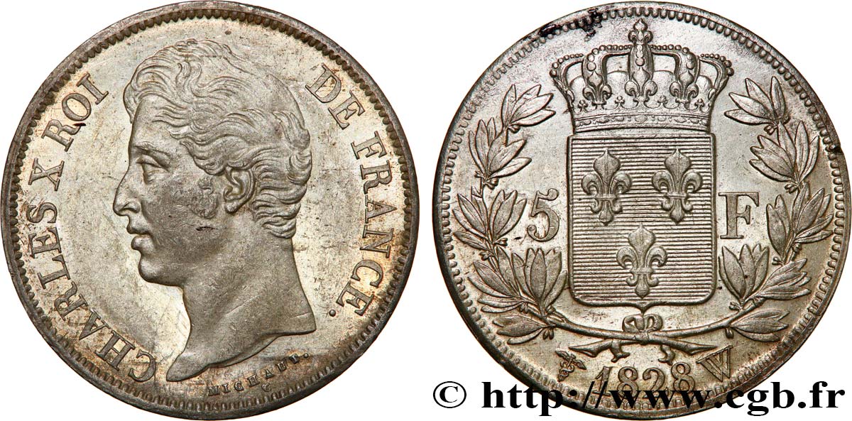 5 francs Charles X, 2e type 1828 Lille F.311/26 AU 