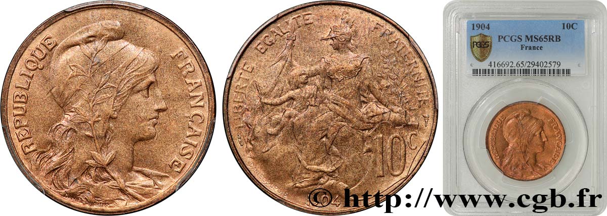 10 centimes Daniel-Dupuis 1904  F.136/13 ST65 PCGS
