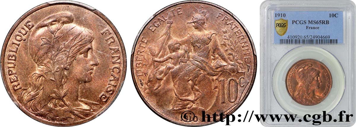 10 centimes Daniel-Dupuis 1910  F.136/19 MS65 PCGS