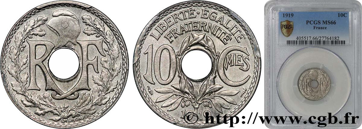 10 centimes Lindauer 1919  F.138/3 FDC66 PCGS