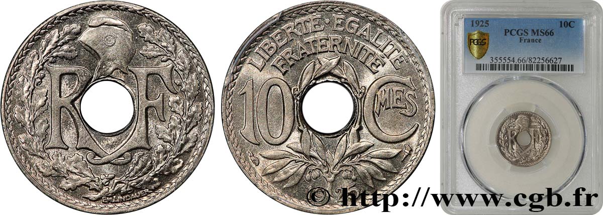 10 centimes Lindauer 1925  F.138/12 FDC66 PCGS