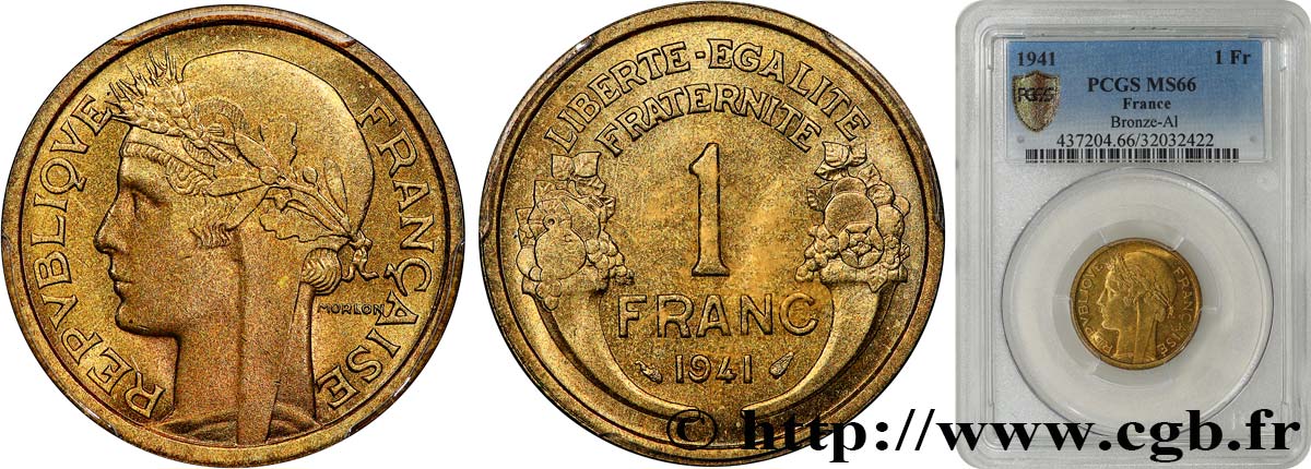 1 franc Morlon 1941 Paris F.219/12 FDC66 PCGS
