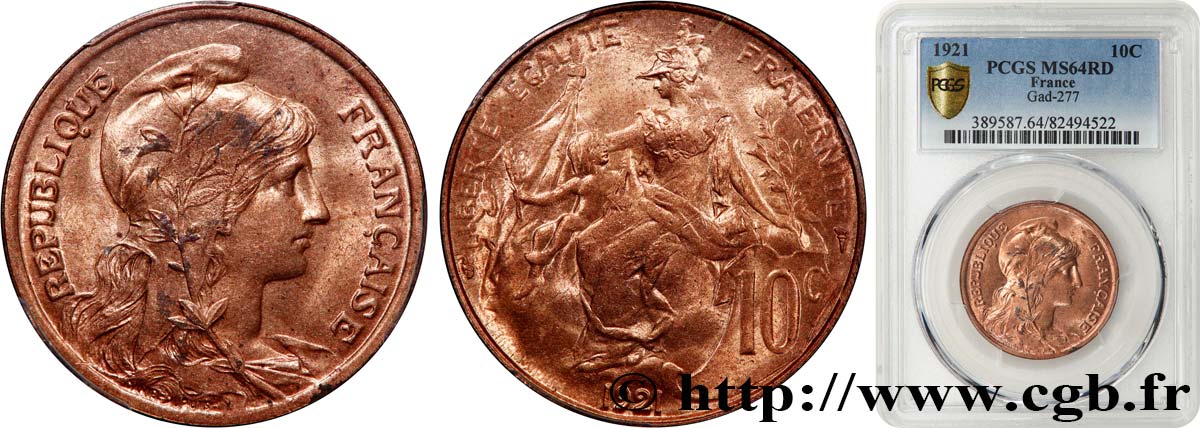 10 centimes Daniel-Dupuis 1921  F.136/30 SC64 PCGS