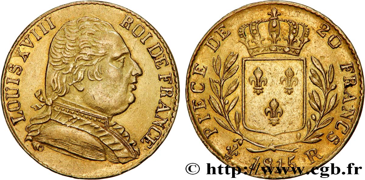 20 francs or Londres 1815 Londres F.518/1 AU 