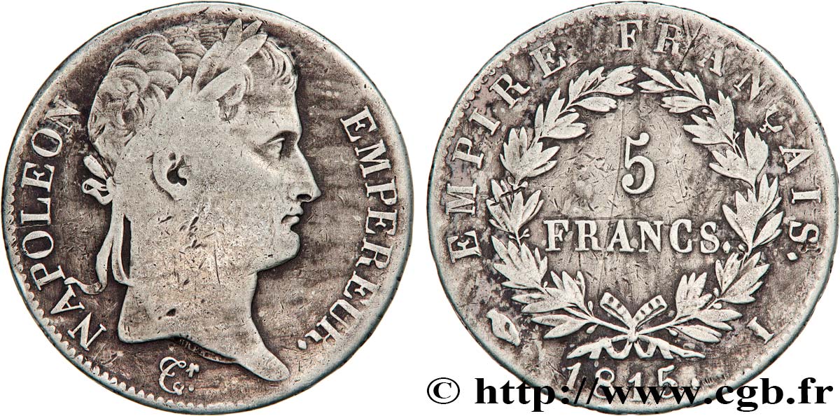 5 francs Napoléon Empereur, Cent-Jours 1815 Limoges F.307A/4 MB15 