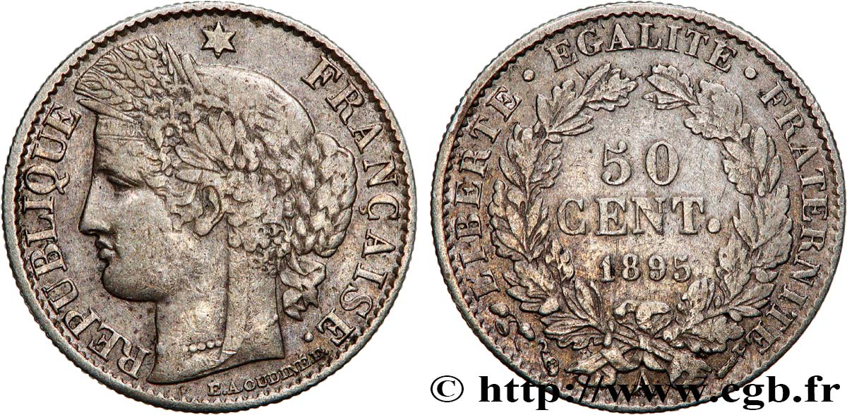 50 centimes Cérès, IIIe République 1895 Paris F.189/16 BC 