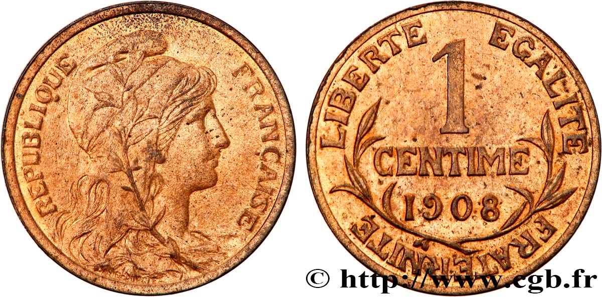 1 centime Daniel-Dupuis 1908  F.105/10 SPL63 