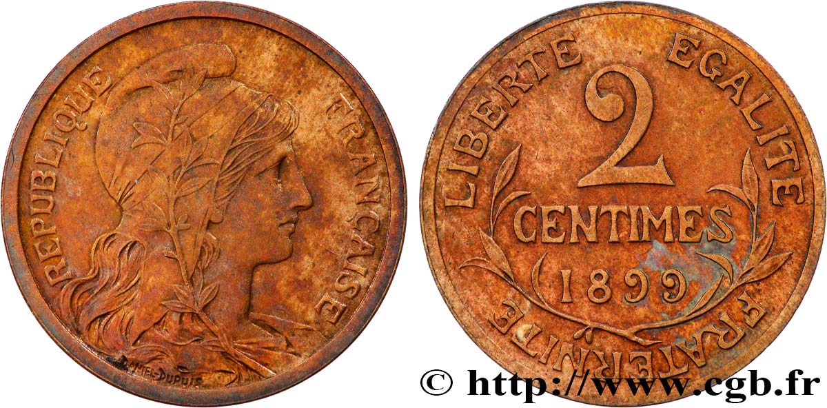 2 centimes Daniel-Dupuis 1899 Paris F.110/3 TTB+ 