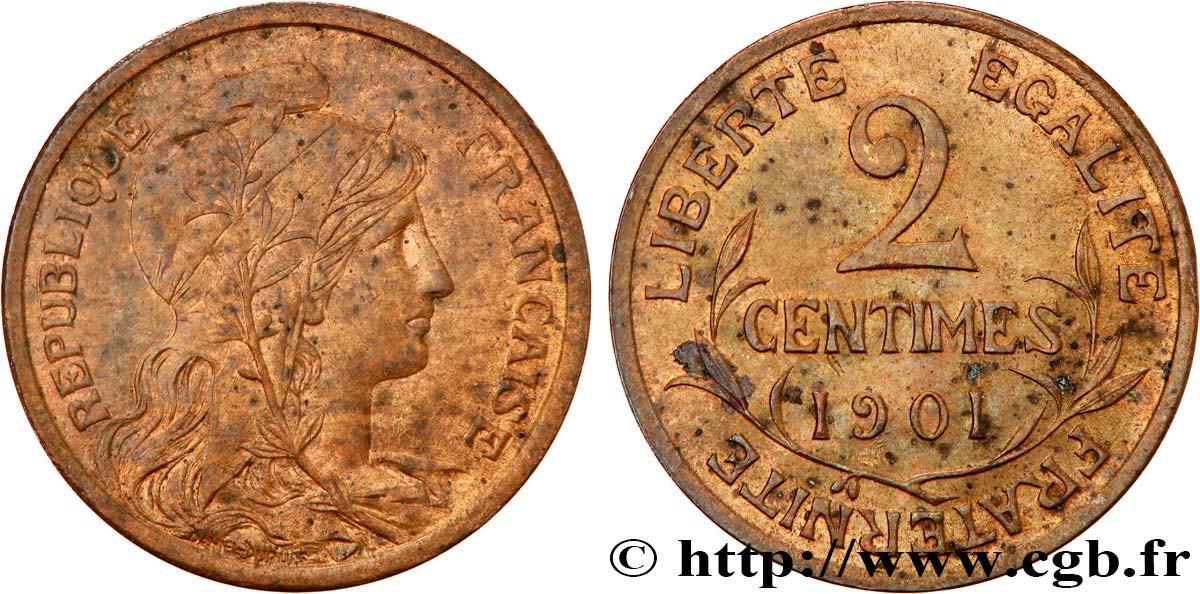 2 centimes Daniel-Dupuis 1901 Paris F.110/6 VZ+ 