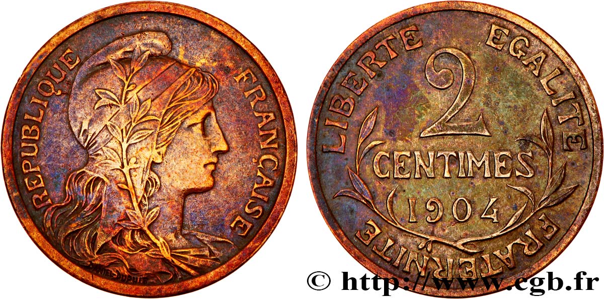 2 centimes Daniel-Dupuis 1904 Paris F.110/9 XF 