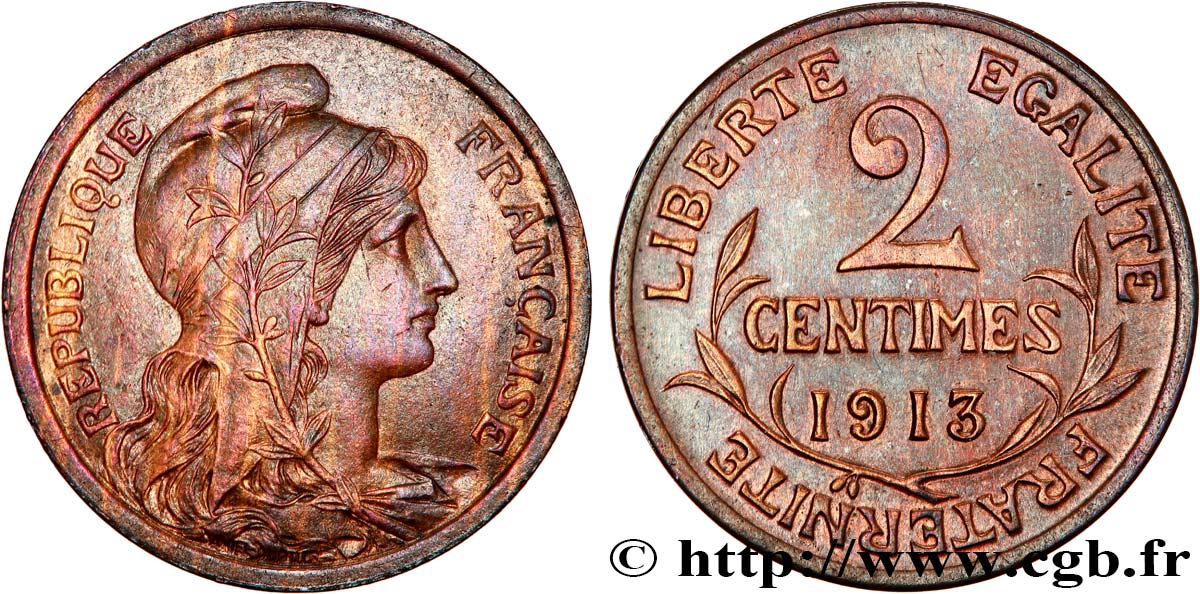 2 centimes Daniel-Dupuis 1913 Paris F.110/16 SUP60 