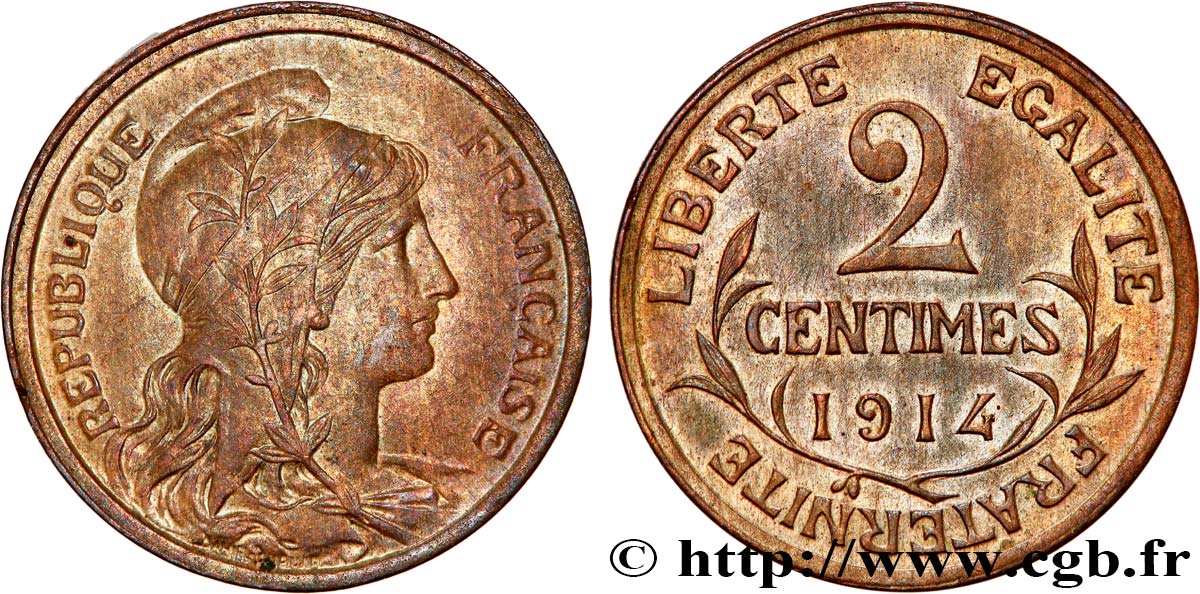 2 centimes Daniel-Dupuis 1914 Paris F.110/17 SUP 