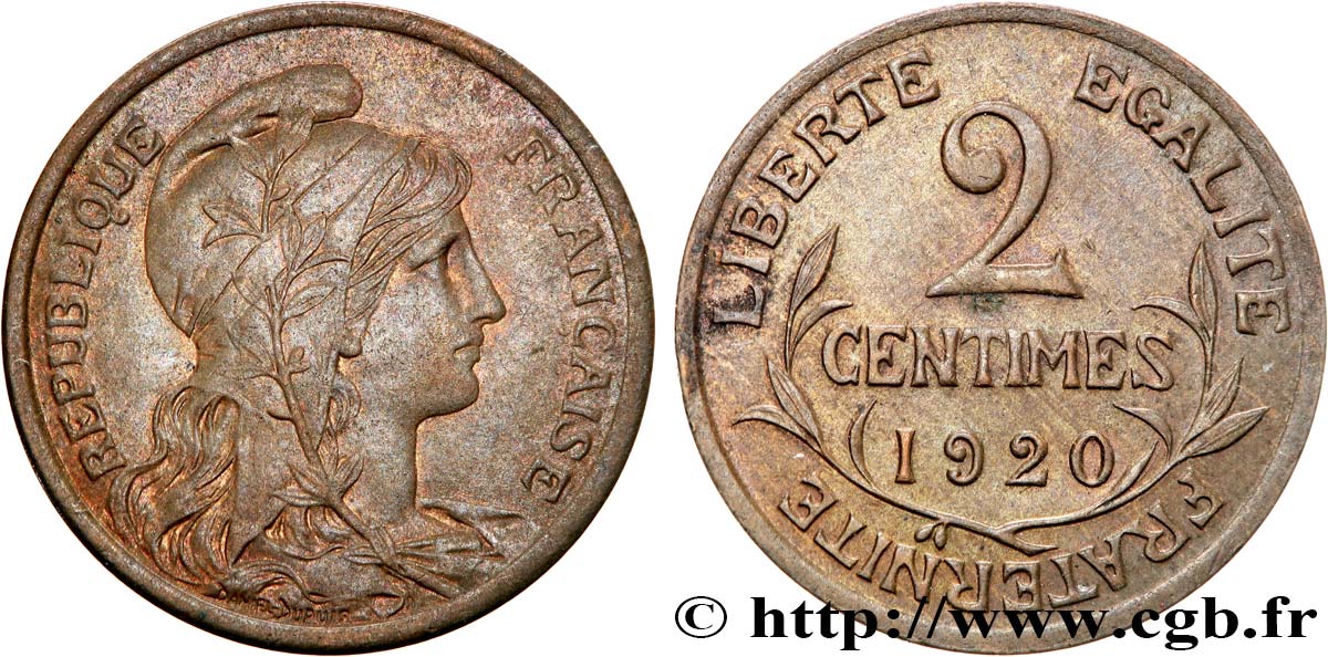 2 centimes Daniel-Dupuis 1920 Paris F.110/20 AU55 