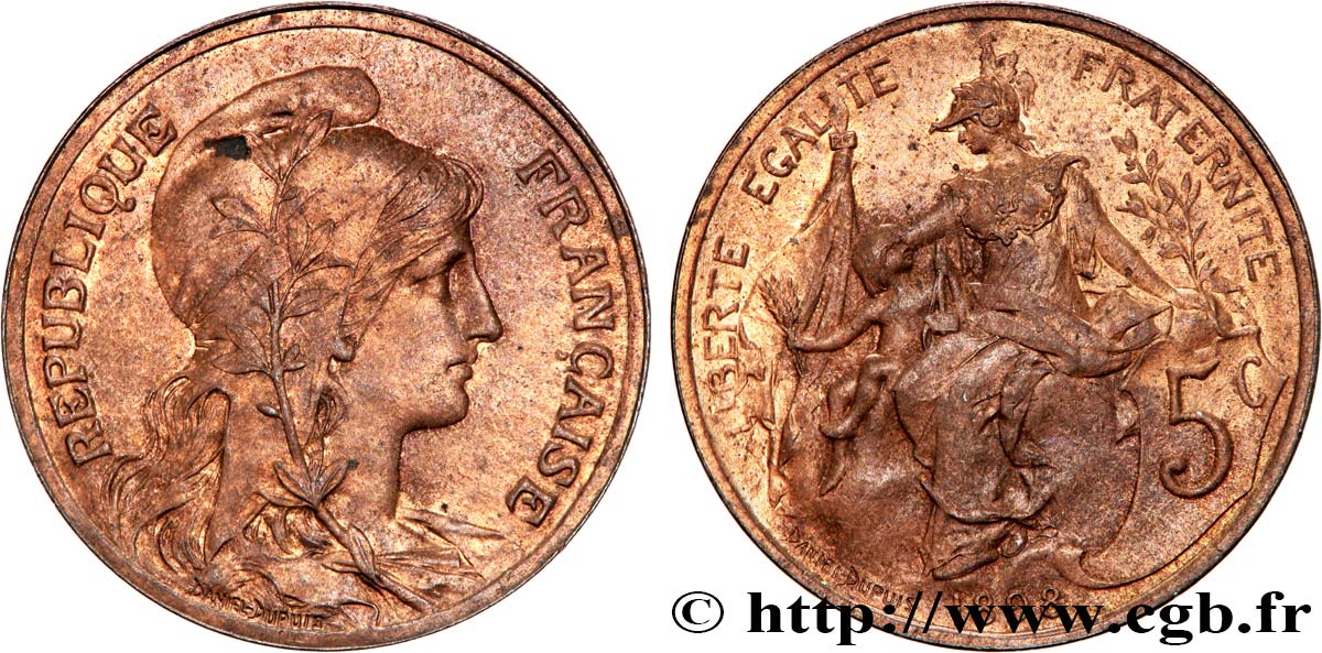 5 centimes Daniel-Dupuis 1898  F.119/5 MS61 
