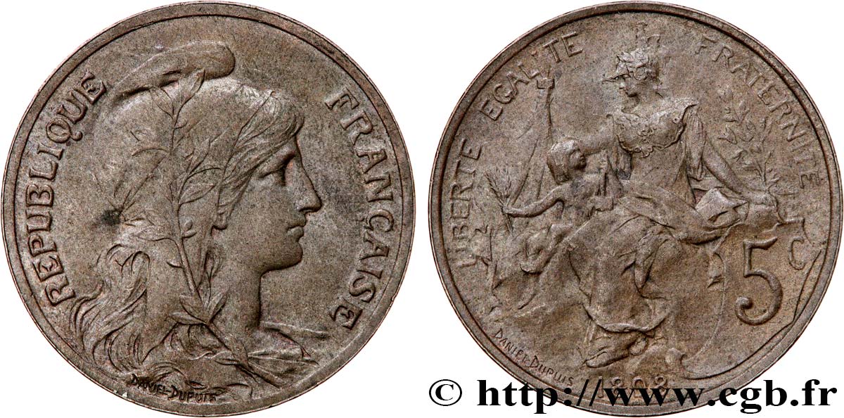 5 centimes Daniel-Dupuis 1898  F.119/5 VZ58 