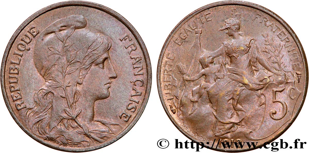 5 centimes Daniel-Dupuis 1912  F.119/24 SUP+ 