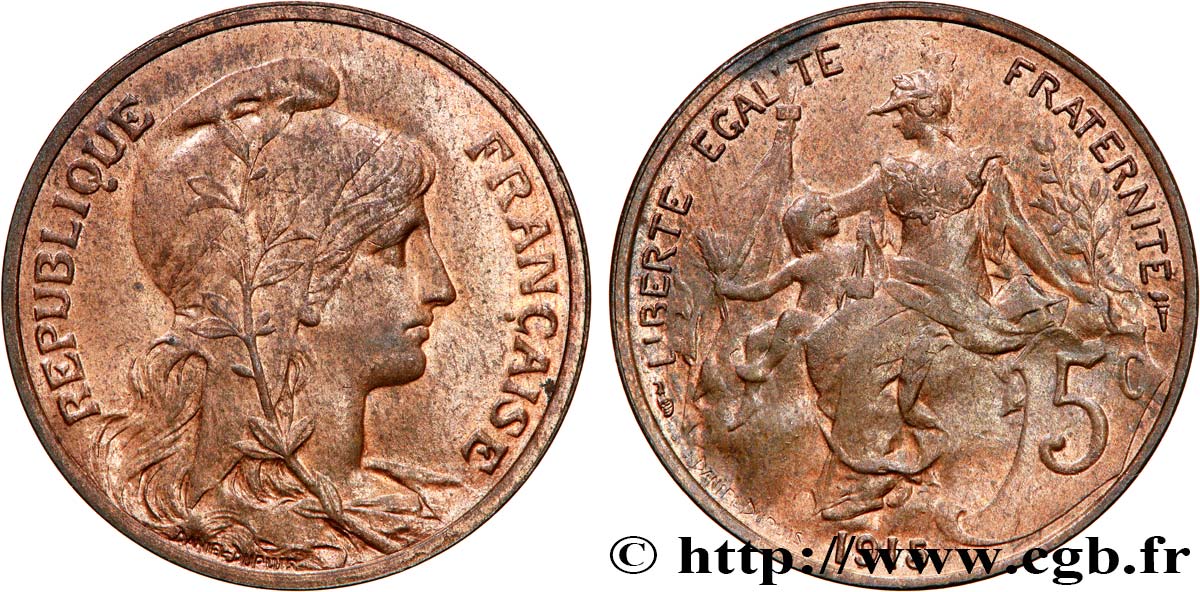 5 centimes Daniel-Dupuis 1915  F.119/27 SUP60 