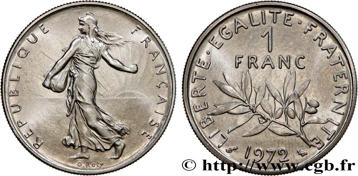 1 franc Semeuse, nickel 1972 Paris F.226/17 MS65 