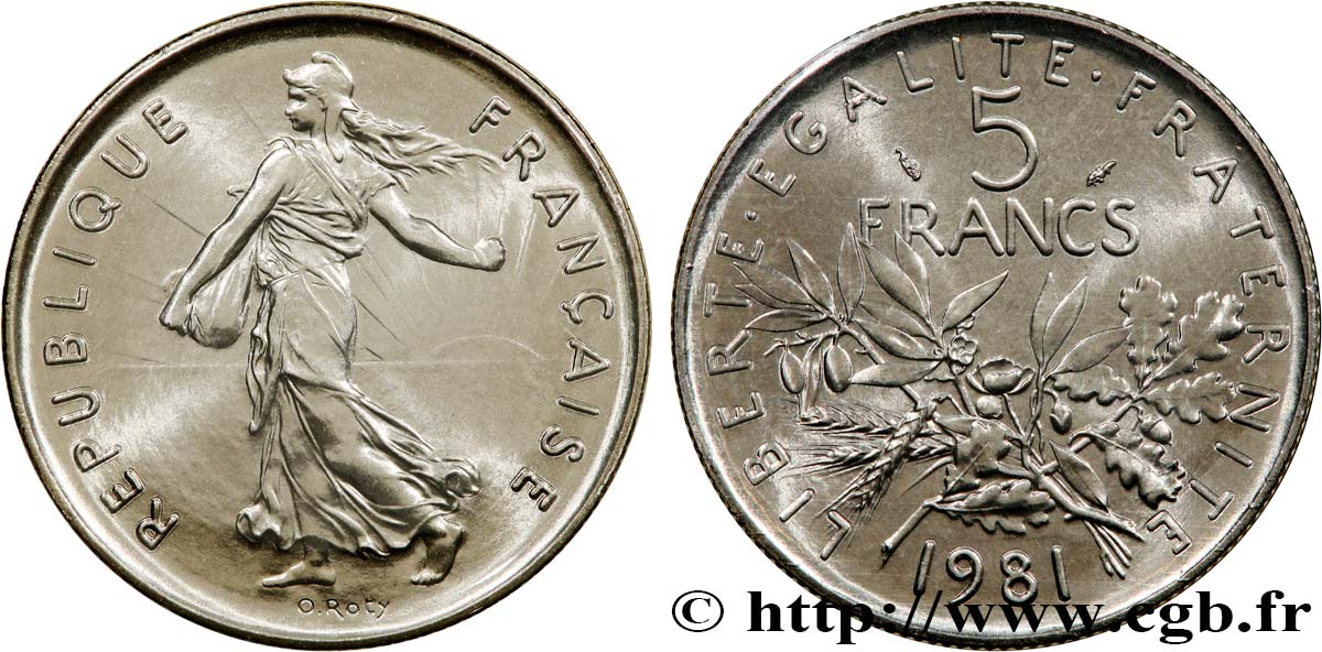 5 francs Semeuse, nickel 1981 Pessac F.341/13 MS 