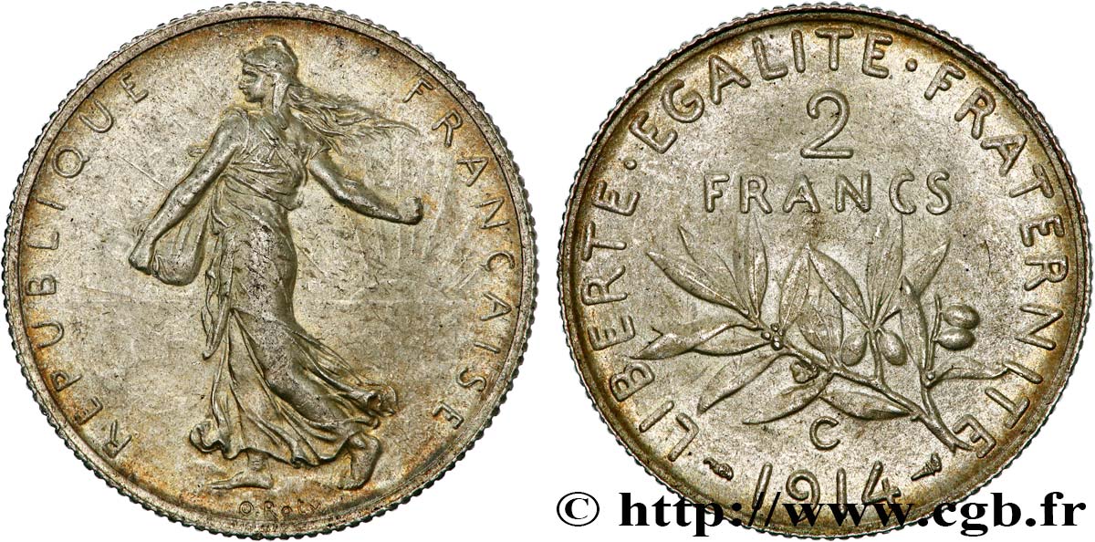 2 francs Semeuse 1914 Castelsarrasin F.266/16 fST63 