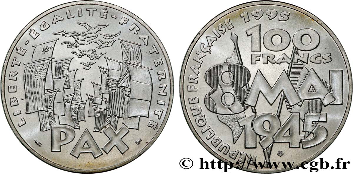 100 francs 8 Mai 1945 1995  F.463/2 MS65 