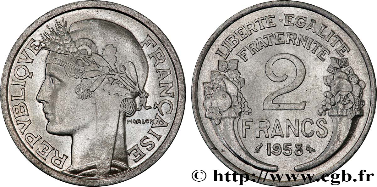 2 francs Morlon, aluminium 1958  F.269/18 FDC65 