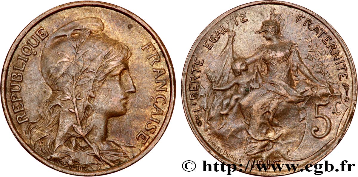 5 centimes Daniel-Dupuis 1916  F.119/29 BB45 