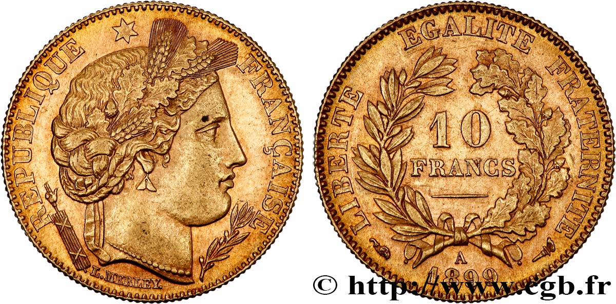 10 francs or Cérès, Troisième République 1899 Paris F.508/5 VZ+ 