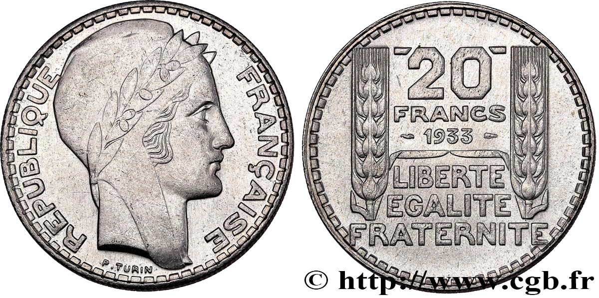 20 francs Turin 1933  F.400/5 SPL58 